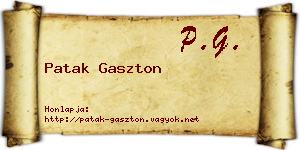 Patak Gaszton névjegykártya